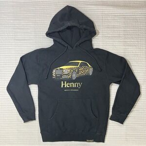 Henny Guilty Pleasure Rolls Royce Gold Foil Print Black Hoodie Sweater Mens Sz S